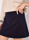 Pinstripe A-Line Skirt, Navy, large