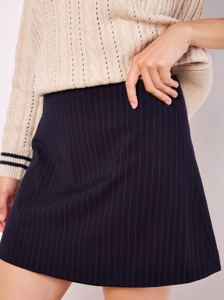 Pinstripe A-Line Skirt