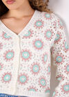 Crochet Circles Cardigan, Cream, large