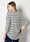 Soft Touch Stripe Top, Grey, large