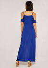 Cold Shoulder Ripple Maxi Dress, Blue, large