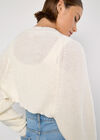 Batwing Cropped Cardigan, White, large