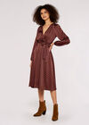 Teardrop Satin Midi Dress, Burgundy, large