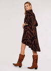 Zebra Oversized Dress, Brown, large