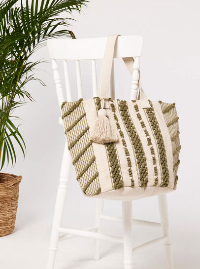 Green Embroidered Canvas Bag