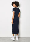 Cable Knit Contrast Trim Midi Dress, Navy, large