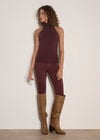 Roll Neck Knitted Tank Top, Plum, large