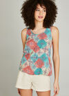 Grey Paisley Tile Sleeveless Top, Grey, large
