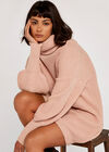 Cowl Neck Jumper Dress, Pink, large