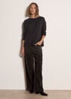 Soft Rib Knit Top, Dark Grey/Charcoal, large