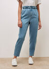 Freya Paper Bag Waist Slim Fit Jeans, Sky Blue, large