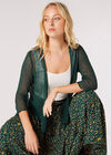 Lightweight Sheer Knitted Shrug, Green, large