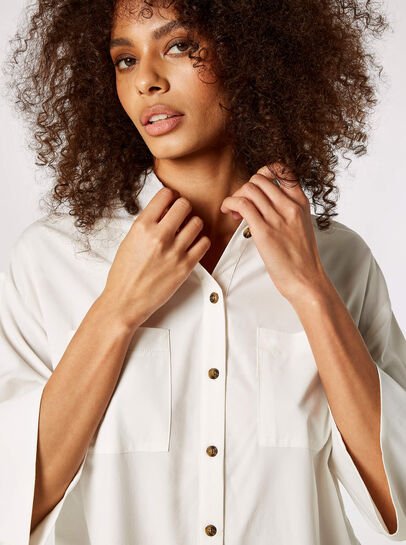 Cropped Wide Sleeve Shirt