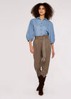 Denim Cropped Shirt, Blue, large