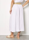 Pleated Wide-Leg Culotte Trousers, White, large