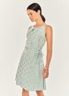Jacquard Spot 2 Pleat Skater Dress, Mint, large