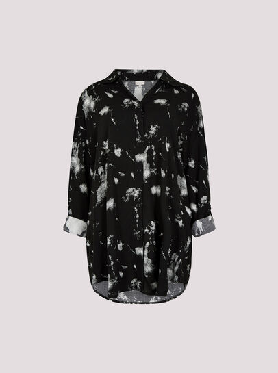 Paint Print Oversized Tunic Top