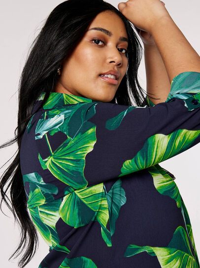 Curve Leaf Shirt Mini Dress
