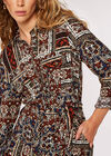 Ikat Patchwork Midaxi Dress, Navy, large