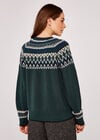 Fairisle Knit Jumper, Green, large