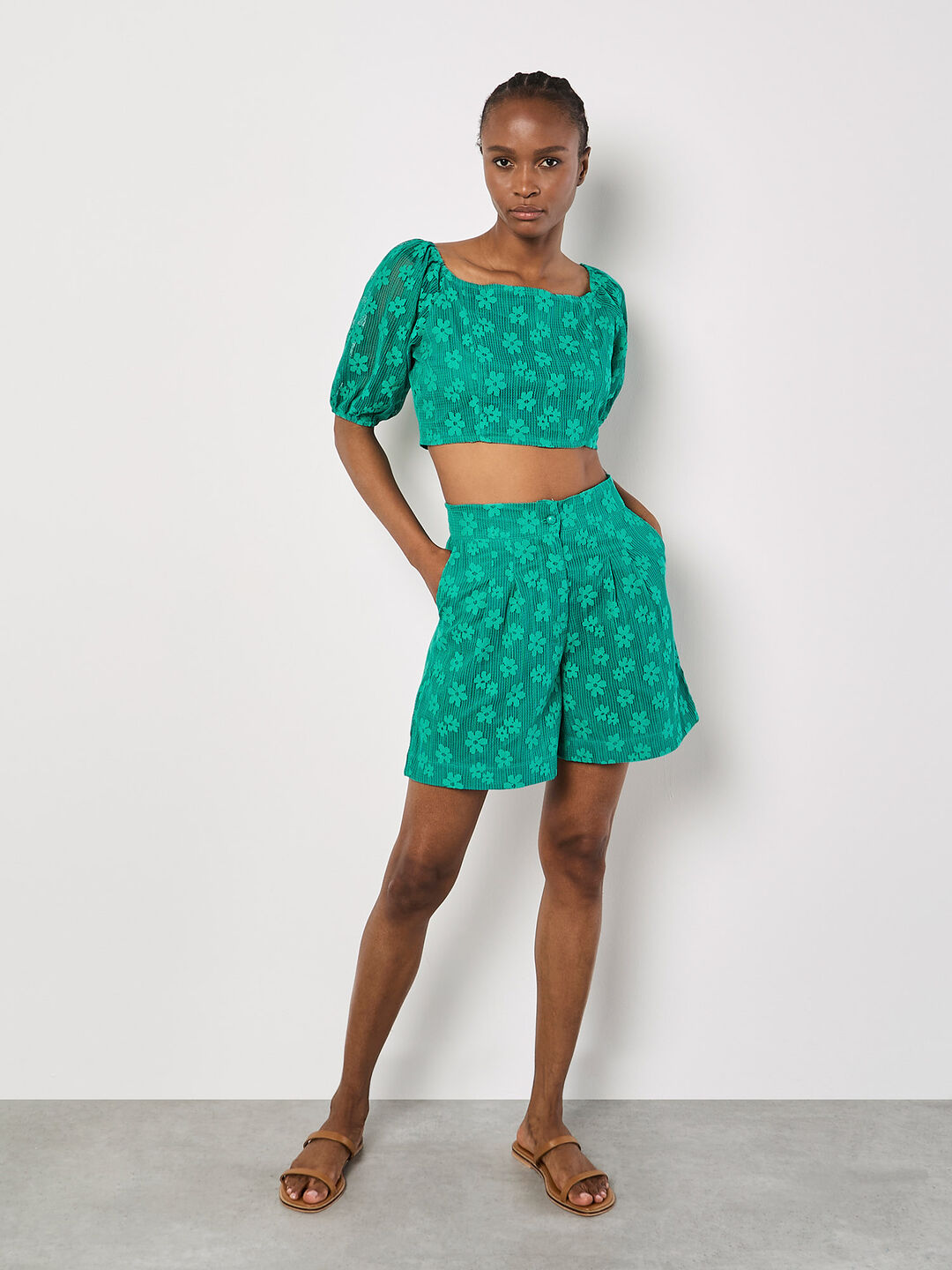 Image of Green Daisy Mesh Co-ord