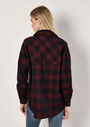 Oversized Check Corduroy Shirt, Red, large