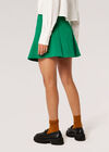 Pleated Tailored Mini Skirt, Green, large