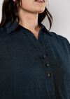 Slub Shimmer Relaxed Blouse, Navy, large
