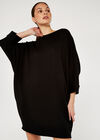 Jersey Cocoon Dress, Black, large