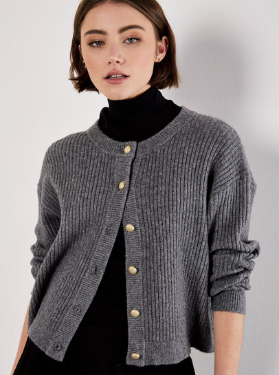 Soft Ribbed Knit Cardigan