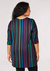 Curve Soft Touch Stripe Top, Black, large