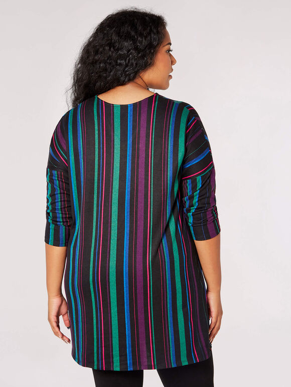 Curve Soft Touch Stripe Top, Black, large