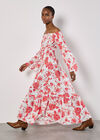 Floral Bardot Maxi Dress, Cream, large
