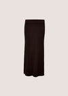 Fine Knit Cable Midi Skirt, Brown, large