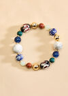 Multi Stone Beaded Bracelet, Blue, large