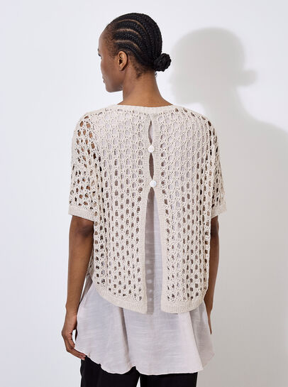 Knitted Mesh Layered Tunic Top