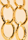 24K Gold Plated Interlock Hoop Earrings, Gold, large