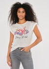 Cactus Stay Wild Slub Jersey Top, Cream, large