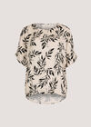 Leaf Print Woven T-Shirt, Stone, large