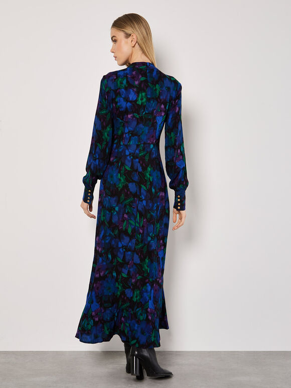 Floral Midaxi Dress, Blue, large