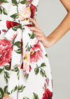 Rose Print Skater Dress, Cream, large