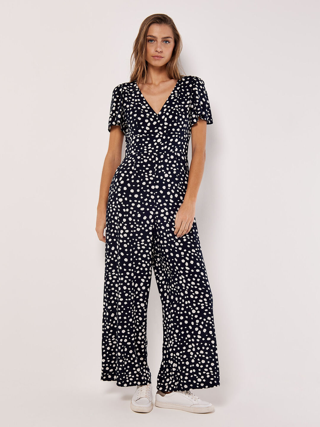 Image of Painterly Dot Wide-Leg Jumpsuit