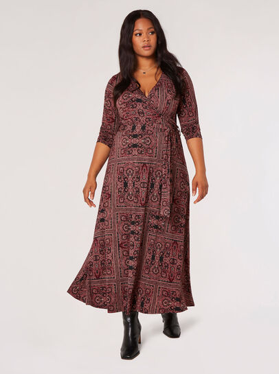 Curve Scarf Print Midaxi Dress