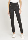 Zip Detail Skinny Trousers, Dark Grey - Charcoal, large