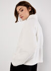 Zip Down Premium Fleece Jumper, White, large
