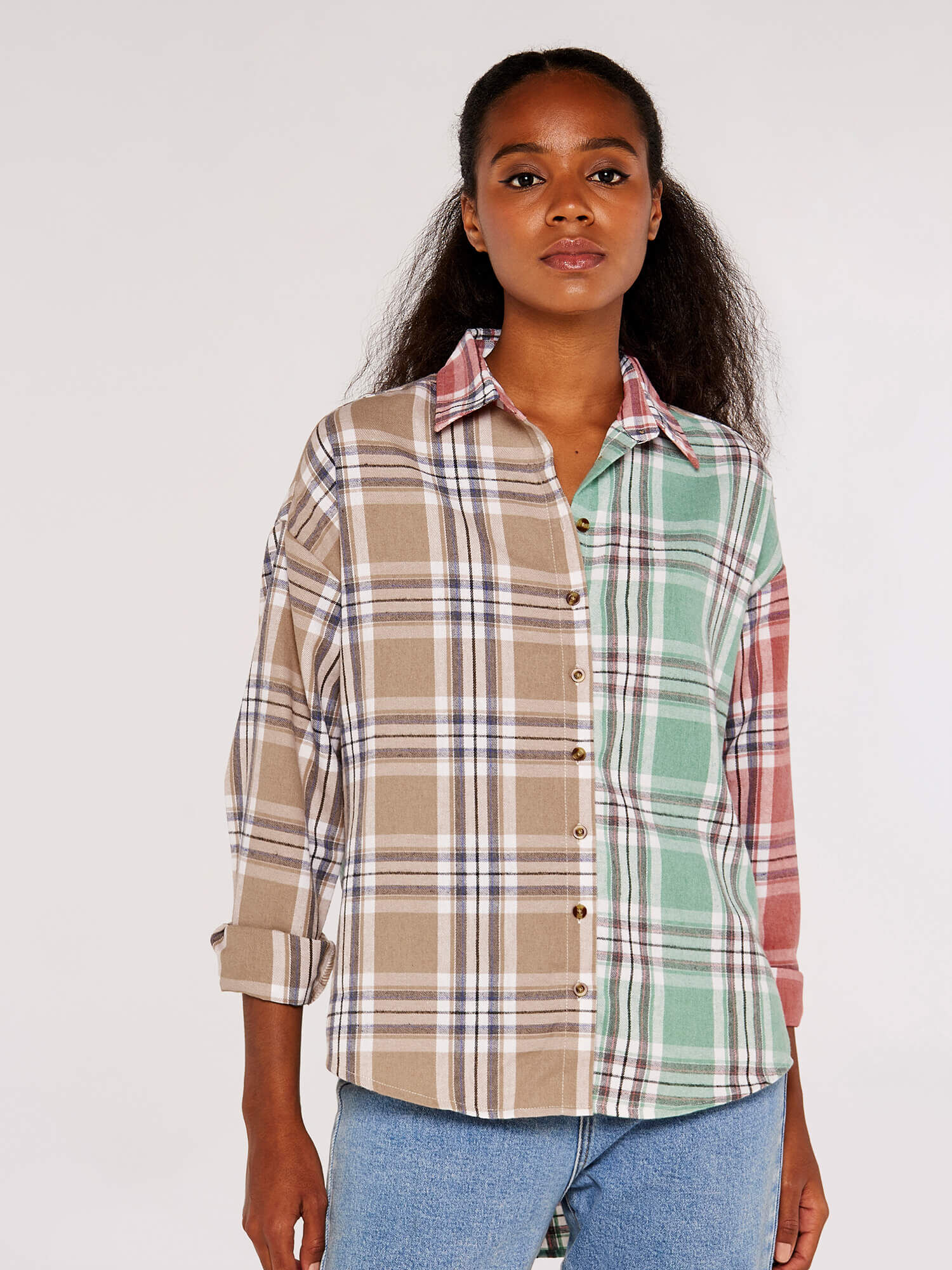 Mint plaid shirt clearance