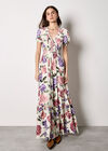 Chloe Floral Wrap Maxi Dress, Cream, large