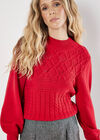 Twist Cable Knit Jumper, Red, large