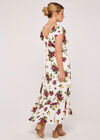 Floral Bouquet Ruffle Midi Dress, Cream, large