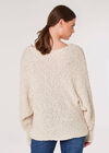 Popcorn Knit Batwing Jumper, Stone, large